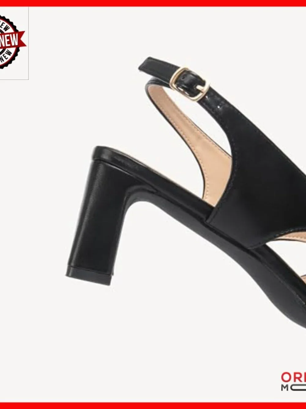 Square Toe Heeled Sandals, Slingback Strap, Chunky Heel, Work & Dress Shoes